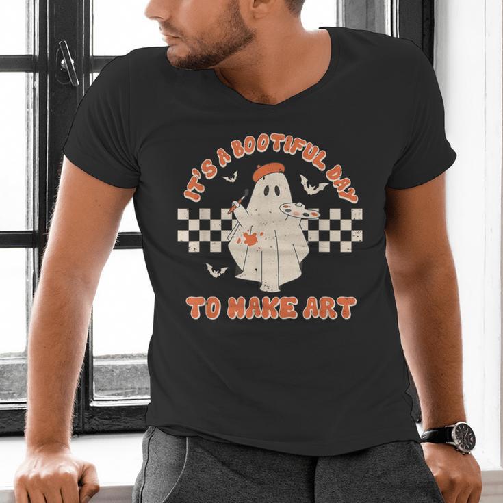 It's A Bootiful Day To Make Art Halloween Art Teacher Men's V-Neck T-Shirt, gift for family, gift for coworker It's A Bootiful Day To Make Art Halloween Art Teacher Men's V-Neck T-Shirt, gift for family, gift for coworker