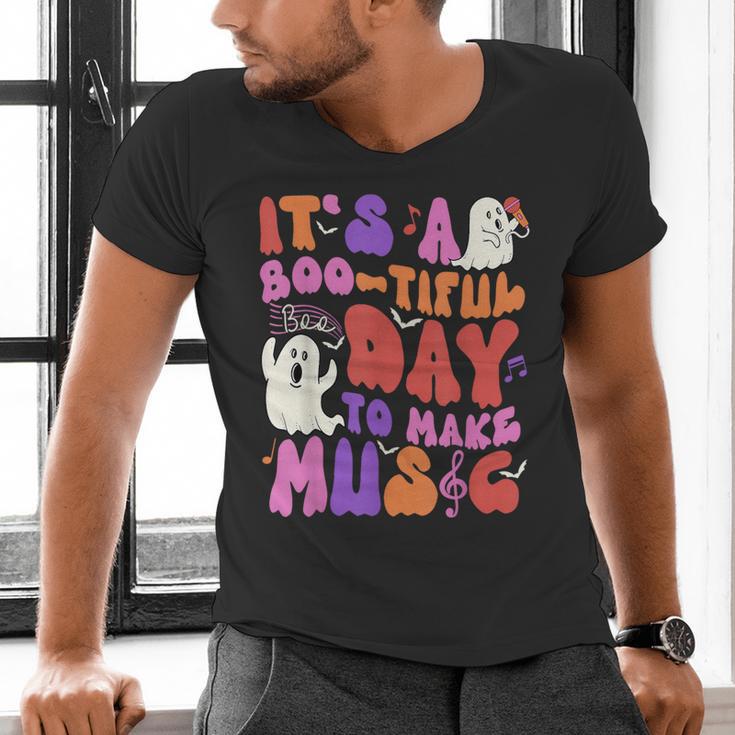 It's a Bootiful Day To Make Music Halloween Music Teacher Men's V-Neck T-Shirt, gift for family, gift for coworker It's a Bootiful Day To Make Music Halloween Music Teacher Men's V-Neck T-Shirt, gift for family, gift for coworker