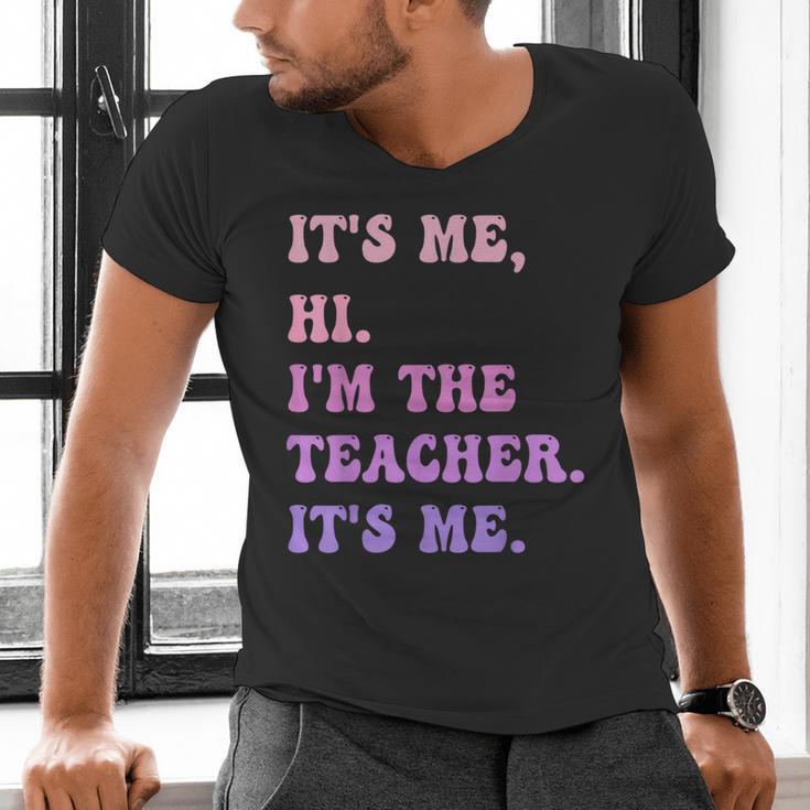It's Me Hi I'm The TEACHER It's Me Teacher Educator Men's V-Neck T-Shirt, gift for family, gift for coworker It's Me Hi I'm The TEACHER It's Me Teacher Educator Men's V-Neck T-Shirt, gift for family, gift for coworker
