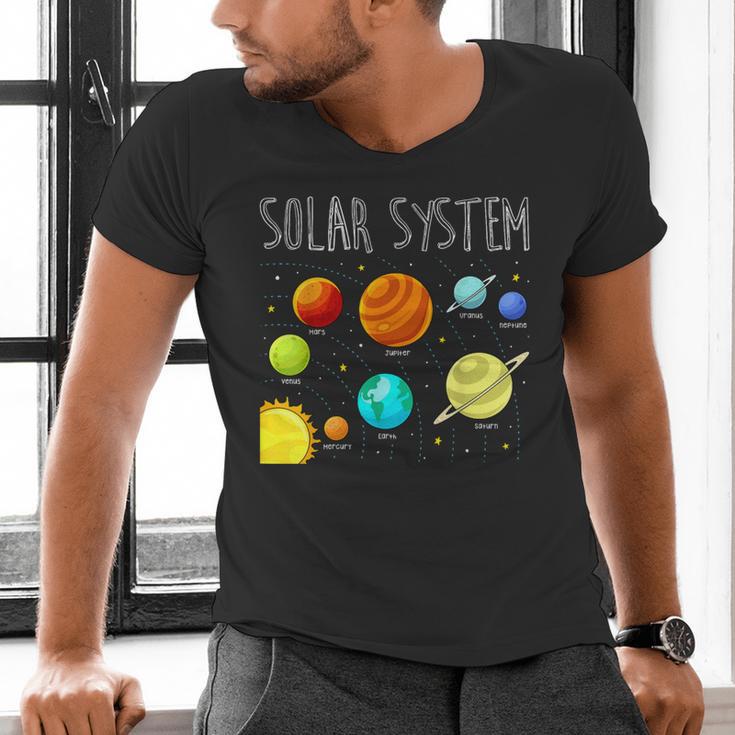 Kids Solar Systems Cute Planets Space Science Teacher School Men's V-Neck T-Shirt, Science Teacher Shirts, gift for family, gift for coworker
