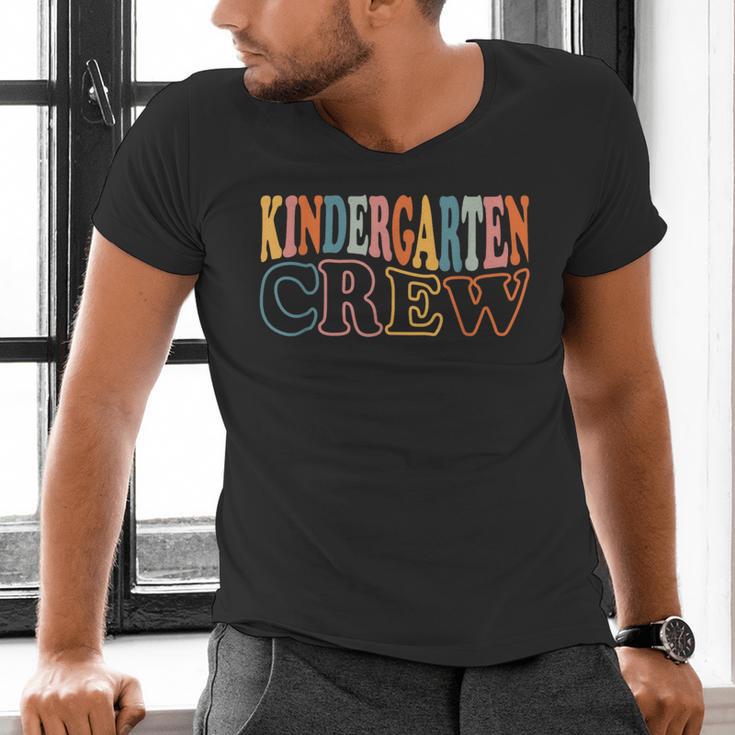 Kinder Crew Kindergarten Teacher First 1st Day Of School Men's V-Neck T-Shirt, gift for family, gift for coworker
