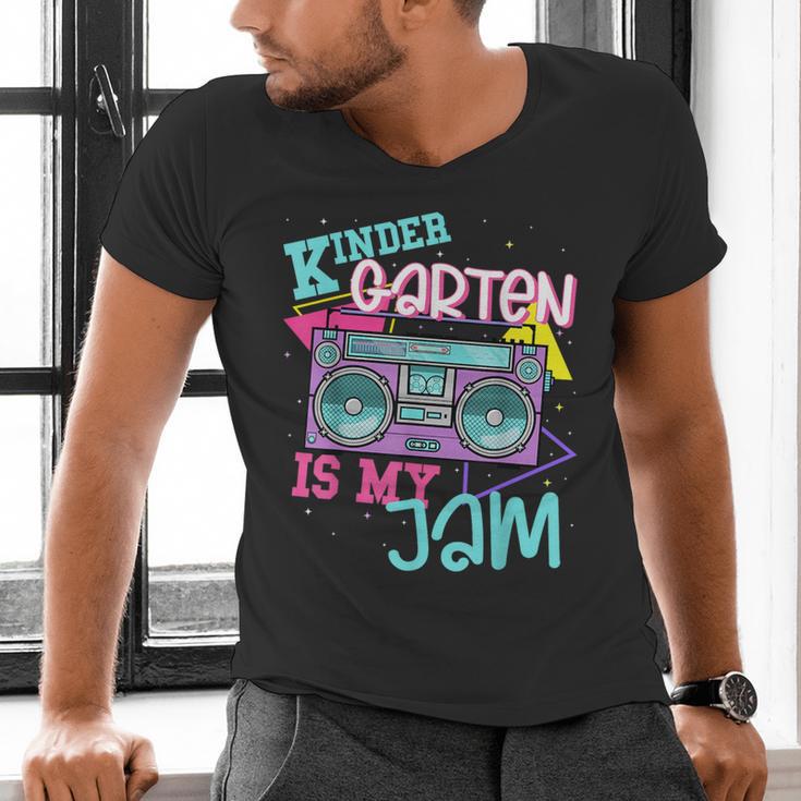 Kindergarten Is My Jam Cute Teacher Shirt 80's 90's Styl Men's V-Neck T-Shirt, gift for family, gift for coworker Kindergarten Is My Jam Cute Teacher Shirt 80's 90's Styl Men's V-Neck T-Shirt, gift for family, gift for coworker