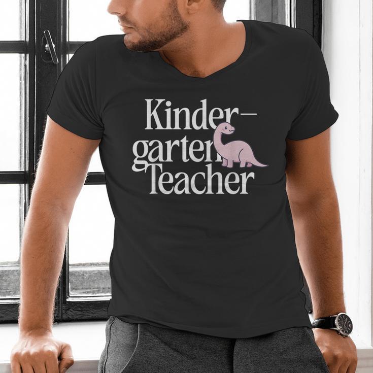 Kindergarten Teacher Dinosaur Back To School Men's V-Neck T-Shirt, gift for family, gift for coworker Kindergarten Teacher Dinosaur Back To School Men's V-Neck T-Shirt, gift for family, gift for coworker