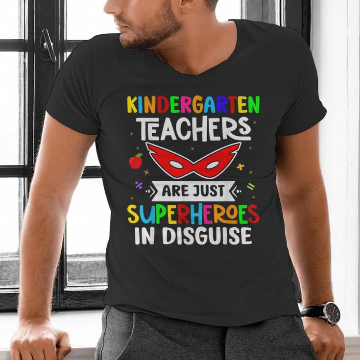 Kindergarten Teachers Are Just Superheroes In Disguise Men's V-Neck T-Shirt, gift for family, gift for coworker