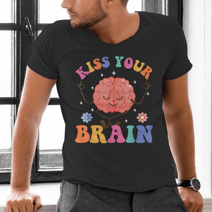 Kiss Your Brain Sped Teacher Appreciation Back To School Kid Men's V-Neck T-Shirt, gift for family, gift for coworker Kiss Your Brain Sped Teacher Appreciation Back To School Kid Men's V-Neck T-Shirt, gift for family, gift for coworker