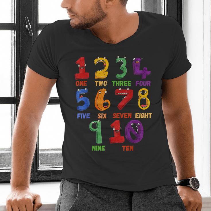 Learning Math Numbers Counting Back To School Teacher For Men Women Girls Kids Men's V-Neck T-Shirt, gift for family, gift for coworker Learning Math Numbers Counting Back To School Teacher For Men Women Girls Kids Men's V-Neck T-Shirt, gift for family, gift for coworker
