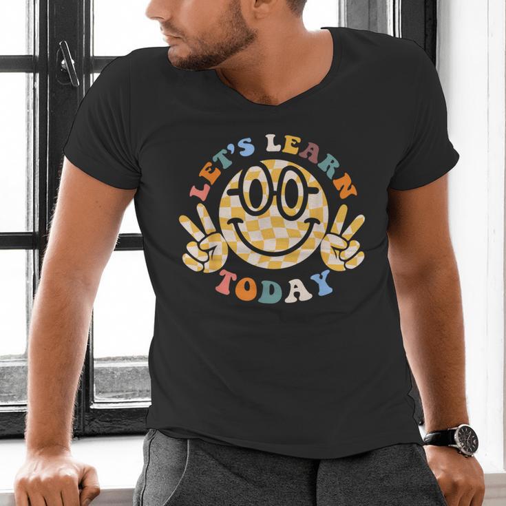 Let's Learn Today First Day Of School For Teacher Student Men's V-Neck T-Shirt, gift for family, gift for coworker Let's Learn Today First Day Of School For Teacher Student Men's V-Neck T-Shirt, gift for family, gift for coworker