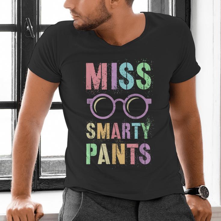 Little MISS SMARTY PANTS School Grad Teacher Last Day Men's V-Neck T-Shirt, gift for family, gift for coworker