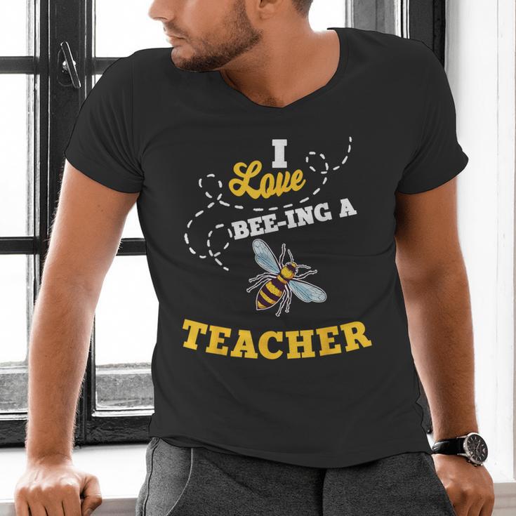 I Love Bee-Ing A Teacher Honey Bee Job Profession Men's V-Neck T-Shirt, gift for family, gift for coworker