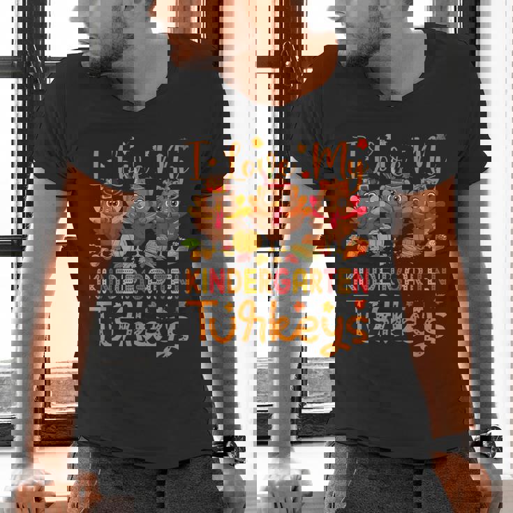 I Love My Kindergarten Turkeys Thanksgiving Teacher Students Men&#x27;s V-Neck T-Shirt, gift for family, gift for coworker