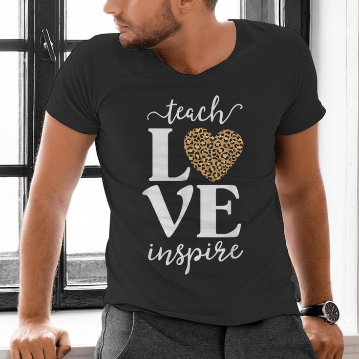 Love Leopard Print Teacher Cheetah School Inspire Teach Men's V-Neck T-Shirt, gift for family, gift for coworker Love Leopard Print Teacher Cheetah School Inspire Teach Men's V-Neck T-Shirt, gift for family, gift for coworker
