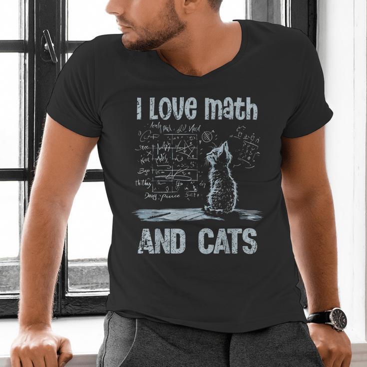 I Love Math And Cats Cat Lover Science Teacher Student Men's V-Neck T-Shirt, Science Teacher Shirts, gift for family, gift for coworker I Love Math And Cats Cat Lover Science Teacher Student Men's V-Neck T-Shirt, Science Teacher Shirts, gift for family, gift for coworker
