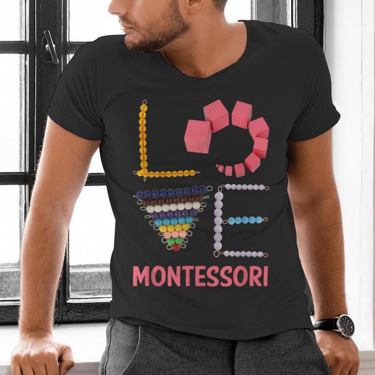 Love Montessori Education Math Teacher Men's V-Neck T-Shirt, gift for family, gift for coworker Love Montessori Education Math Teacher Men's V-Neck T-Shirt, gift for family, gift for coworker