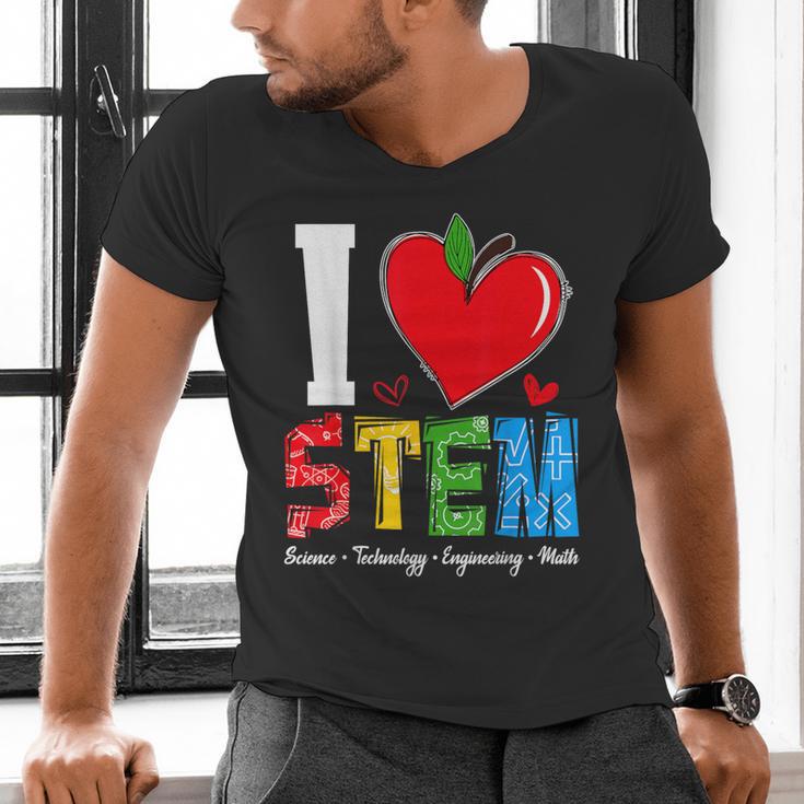 I Love STEM Student Teacher 1st Day Of School Back To School Men's V-Neck T-Shirt, gift for family, gift for coworker I Love STEM Student Teacher 1st Day Of School Back To School Men's V-Neck T-Shirt, gift for family, gift for coworker