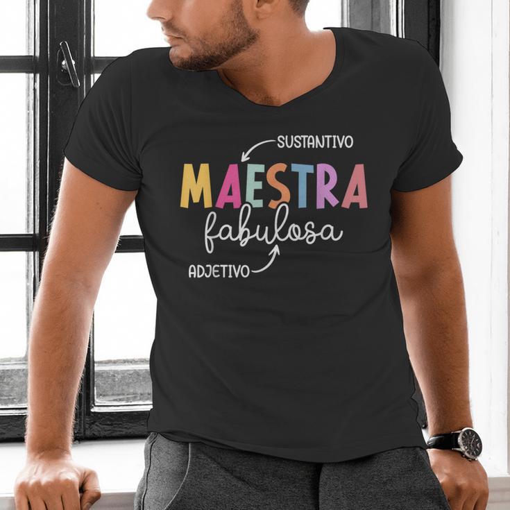 Maestra Fabulosa Maestra De EspañOl Spanish Teacher Men's V-Neck T-Shirt, gift for family, gift for coworker Maestra Fabulosa Maestra De EspañOl Spanish Teacher Men's V-Neck T-Shirt, gift for family, gift for coworker