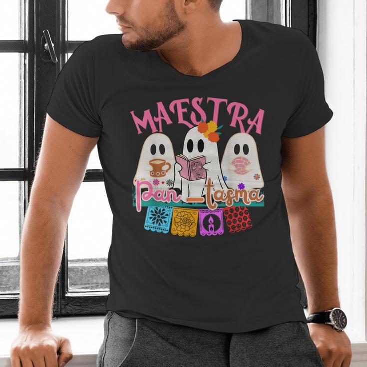 Maestra Pantasmas Conchas Teacher Mexican Halloween Men's V-Neck T-Shirt, gift for family, gift for coworker Maestra Pantasmas Conchas Teacher Mexican Halloween Men's V-Neck T-Shirt, gift for family, gift for coworker