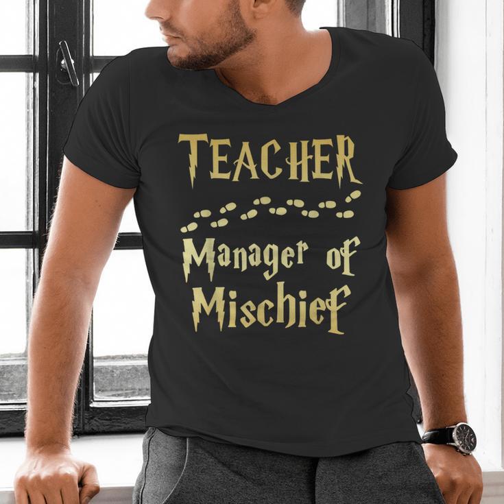 Magical Teacher Manager Of Mischief Birthday Family Party Men's V-Neck T-Shirt, gift for family, gift for coworker