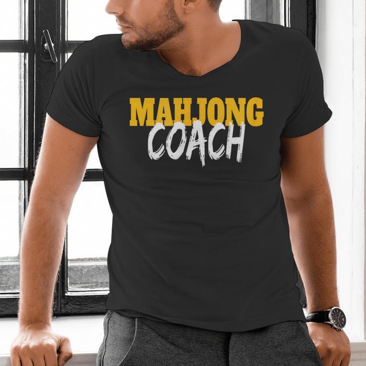Mahjong Coach Coaching Trainer Teacher Men's V-Neck T-Shirt, gift for family, gift for coworker