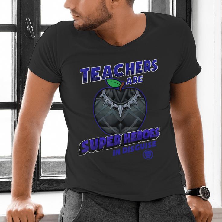 Marvel Teachers Are Super Heroes In Disguise Panther Men's V-Neck T-Shirt, gift for family, gift for coworker