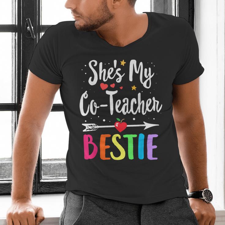 Matching Co-Teacher Best Friend She's My Bestie Work Team Men's V-Neck T-Shirt, gift for family, gift for coworker Matching Co-Teacher Best Friend She's My Bestie Work Team Men's V-Neck T-Shirt, gift for family, gift for coworker
