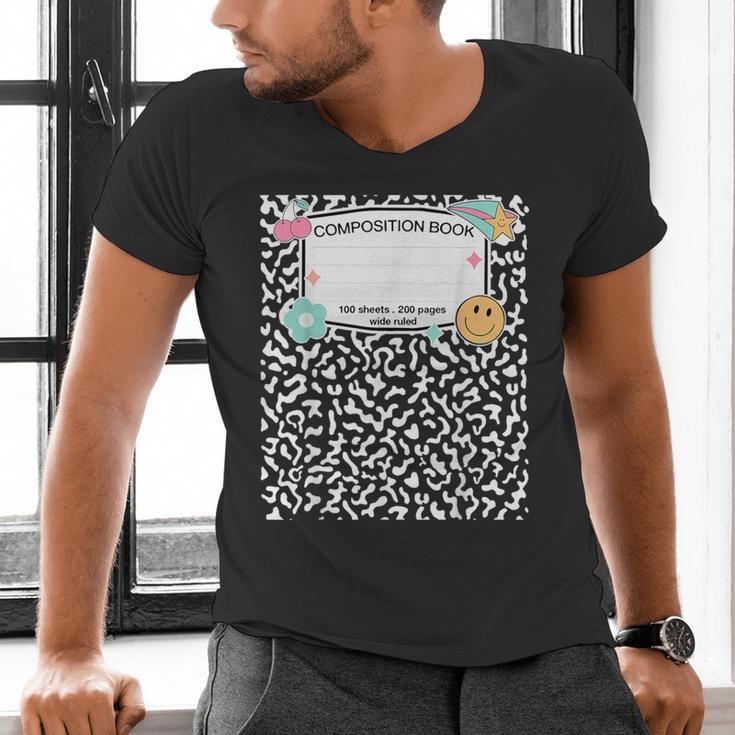 Matching Group Halloween Teacher Composition Book Notebook Men's V-Neck T-Shirt, gift for family, gift for coworker Matching Group Halloween Teacher Composition Book Notebook Men's V-Neck T-Shirt, gift for family, gift for coworker