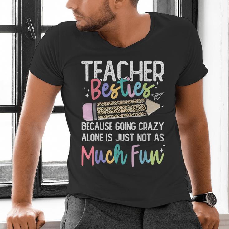 Matching Teachers Last Day Of School Teacher Besties Men's V-Neck T-Shirt, gift for family, gift for coworker Matching Teachers Last Day Of School Teacher Besties Men's V-Neck T-Shirt, gift for family, gift for coworker