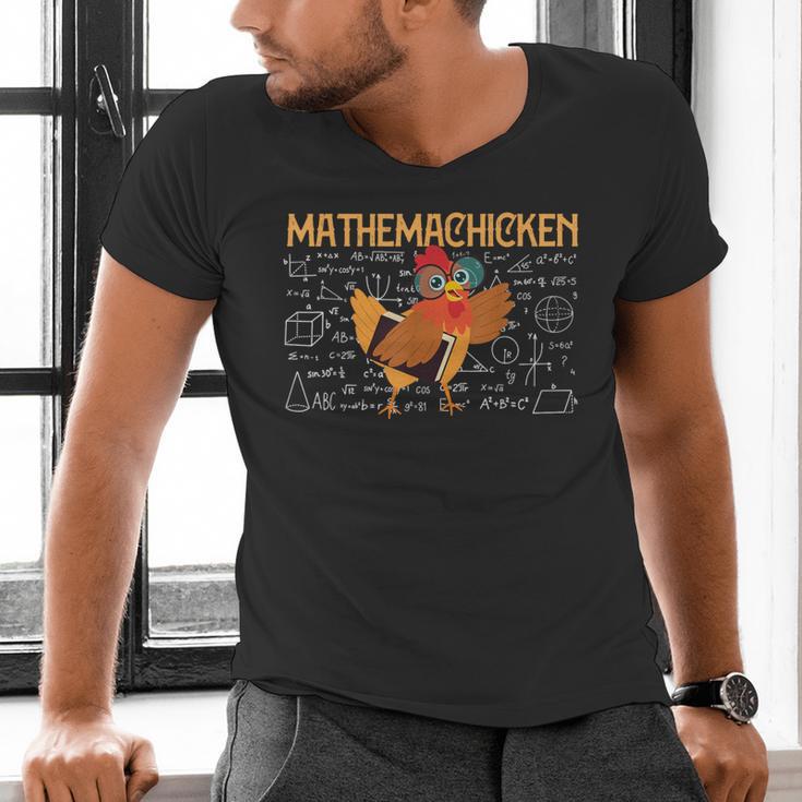 Math Nerd The Mathemachicken a Math Teacher Men's V-Neck T-Shirt, gift for family, gift for coworker