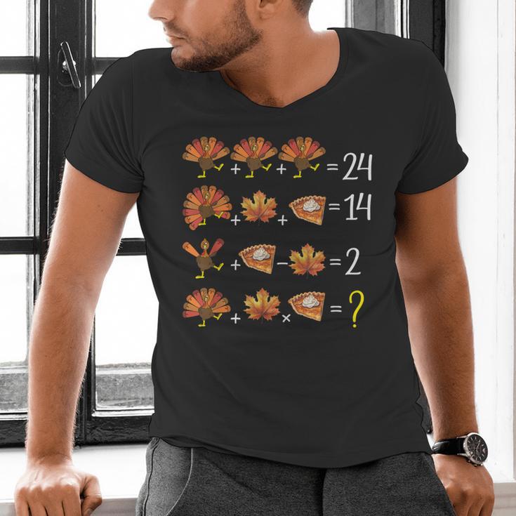 Math Number Thanksgiving Count Answer Pie Turkey Teacher Men's V-Neck T-Shirt, gift for family, gift for coworker Math Number Thanksgiving Count Answer Pie Turkey Teacher Men's V-Neck T-Shirt, gift for family, gift for coworker
