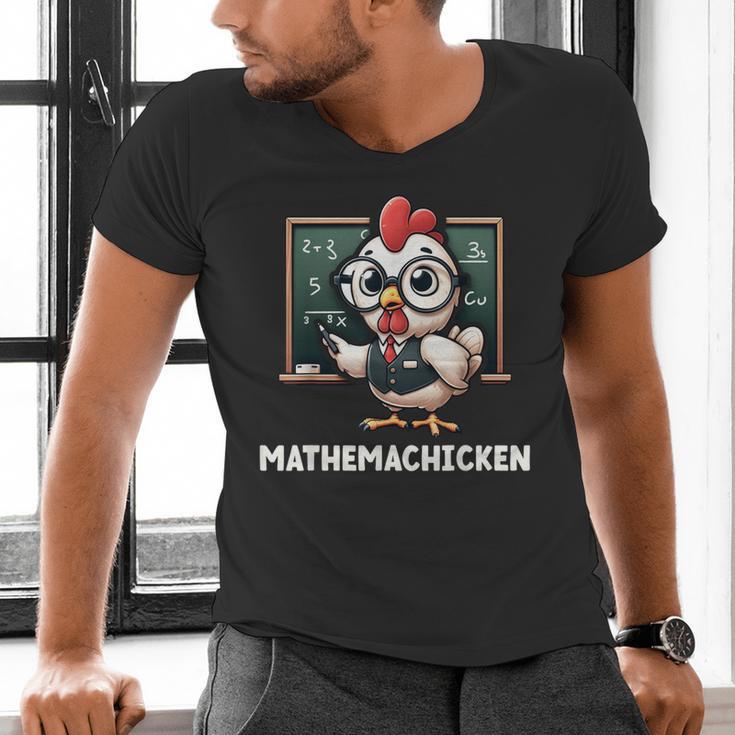Math Teacher Chicken Mathemachicken Pun Men's V-Neck T-Shirt, gift for family, gift for coworker Math Teacher Chicken Mathemachicken Pun Men's V-Neck T-Shirt, gift for family, gift for coworker