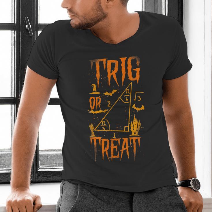 Math Teacher Nerd Student Halloween Trig Or Treat Men's V-Neck T-Shirt, gift for family, gift for coworker