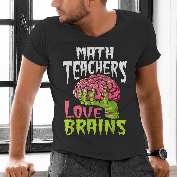 Math Teachers Love Brains Zombie Teacher School Halloween Men's V-Neck T-Shirt, gift for family, gift for coworker Math Teachers Love Brains Zombie Teacher School Halloween Men's V-Neck T-Shirt, gift for family, gift for coworker