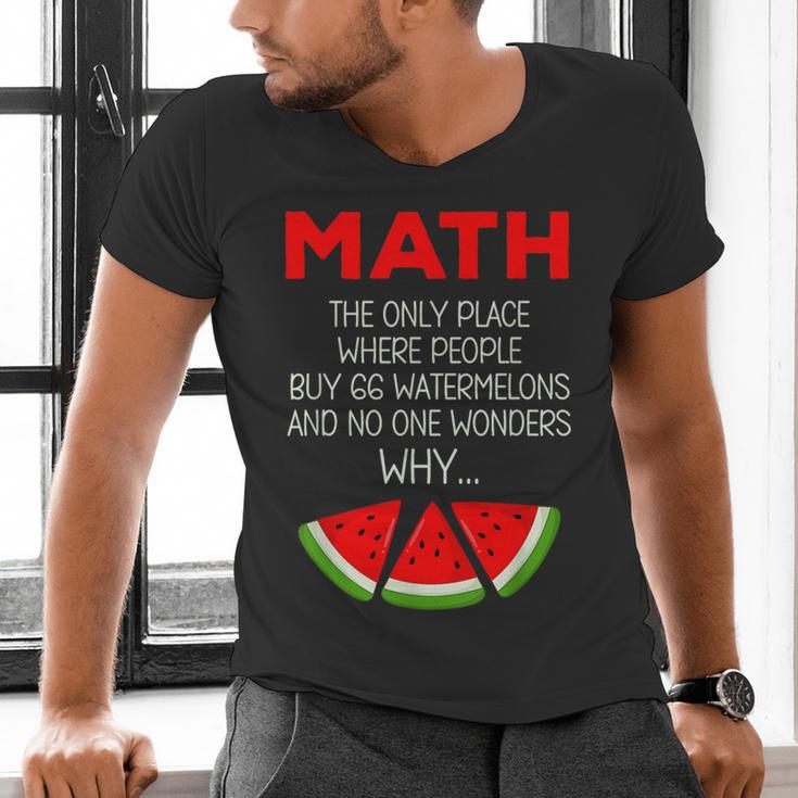 Math Watermelon Calculation Joke Teacher Student Men's V-Neck T-Shirt, gift for family, gift for coworker Math Watermelon Calculation Joke Teacher Student Men's V-Neck T-Shirt, gift for family, gift for coworker