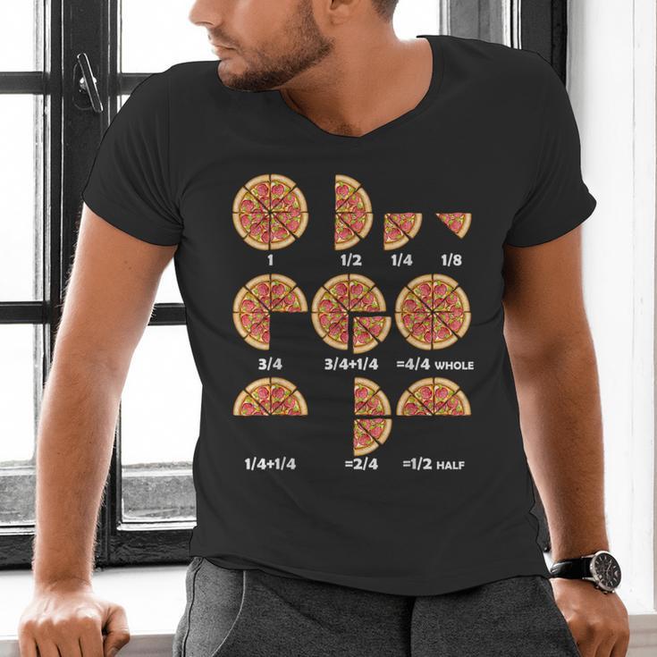 Maths Day Costume Idea Kids Teachers Pizza Slice Fraction Men's V-Neck T-Shirt, gift for family, gift for coworker