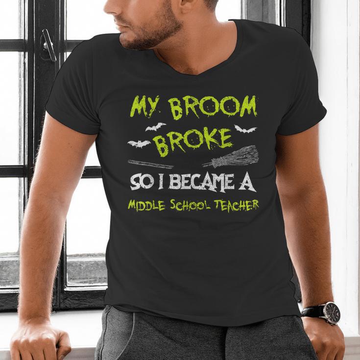 Middle School Teacher Halloween Costume Shirt Lazy Men's V-Neck T-Shirt, gift for family, gift for coworker Middle School Teacher Halloween Costume Shirt Lazy Men's V-Neck T-Shirt, gift for family, gift for coworker