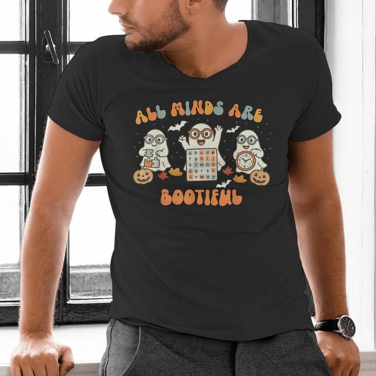 All Minds Are Bootiful Special Education Teacher Halloween Men's V-Neck T-Shirt, gift for family, gift for coworker