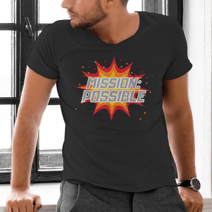 Mission Possible Motivational Inspirational School Teacher Men's V-Neck T-Shirt, gift for family, gift for coworker Mission Possible Motivational Inspirational School Teacher Men's V-Neck T-Shirt, gift for family, gift for coworker