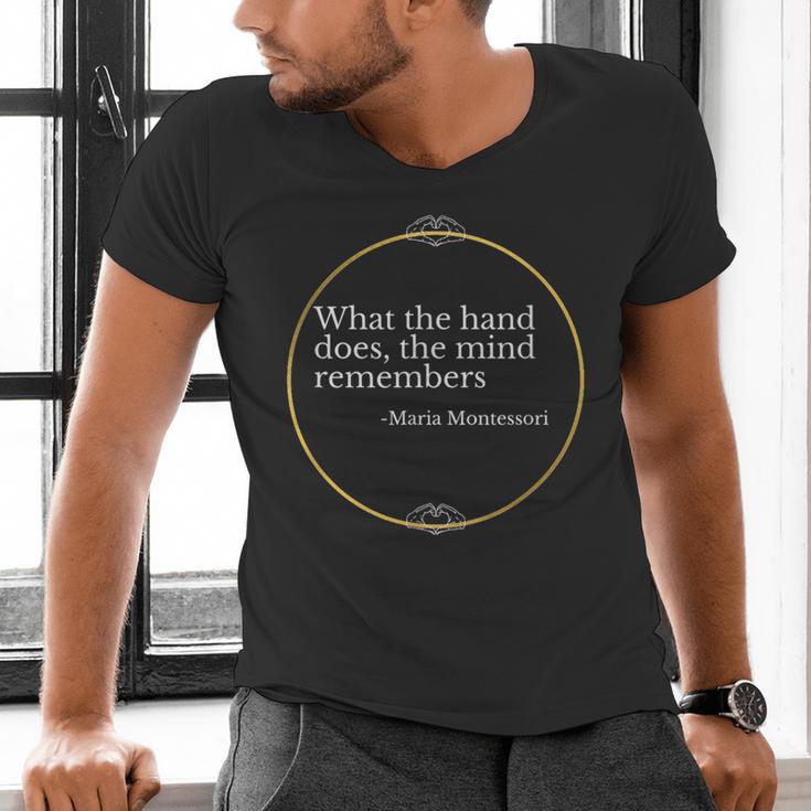 Montessori Children Grow In The Hands Of Teachers Men's V-Neck T-Shirt, gift for family, gift for coworker