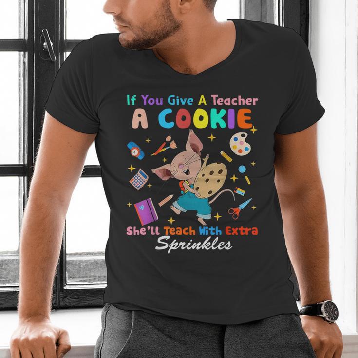 Mouse If You Give A Teacher A Student She Will Love You Men's V-Neck T-Shirt, gift for family, gift for coworker Mouse If You Give A Teacher A Student She Will Love You Men's V-Neck T-Shirt, gift for family, gift for coworker