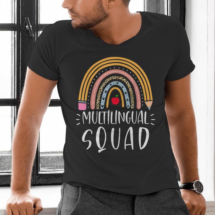 Multilingual Squad Multilingual Teacher Appreciation Kids Men's V-Neck T-Shirt, gift for family, gift for coworker
