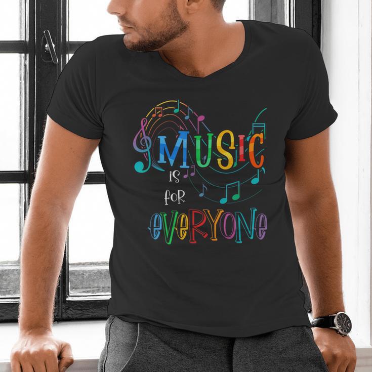 Music Is For Everyone Love For Music Teachers Men's V-Neck T-Shirt, gift for family, gift for coworker Music Is For Everyone Love For Music Teachers Men's V-Neck T-Shirt, gift for family, gift for coworker