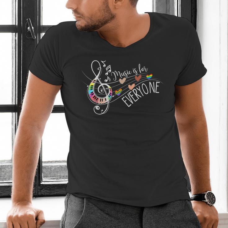 Music Is For Everyone Music Teacher Men's V-Neck T-Shirt, gift for family, gift for coworker Music Is For Everyone Music Teacher Men's V-Neck T-Shirt, gift for family, gift for coworker