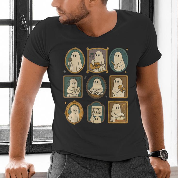 Music Teacher Orchestra Spooky Halloween Ghost Band Men's V-Neck T-Shirt, gift for family, gift for coworker Music Teacher Orchestra Spooky Halloween Ghost Band Men's V-Neck T-Shirt, gift for family, gift for coworker