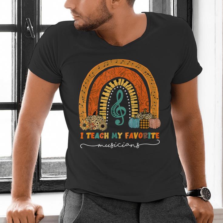 Music Teacher I Teach My Favorite Musicians Autumn Rainbow Men Women Men's V-Neck T-Shirt, gift for family, gift for coworker Music Teacher I Teach My Favorite Musicians Autumn Rainbow Men Women Men's V-Neck T-Shirt, gift for family, gift for coworker