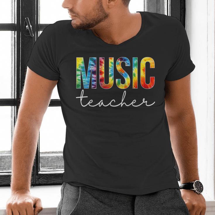 Music Teacher Tie Dye Appreciation Day Hello Back To School Men Women Men's V-Neck T-Shirt, gift for family, gift for coworker Music Teacher Tie Dye Appreciation Day Hello Back To School Men Women Men's V-Neck T-Shirt, gift for family, gift for coworker