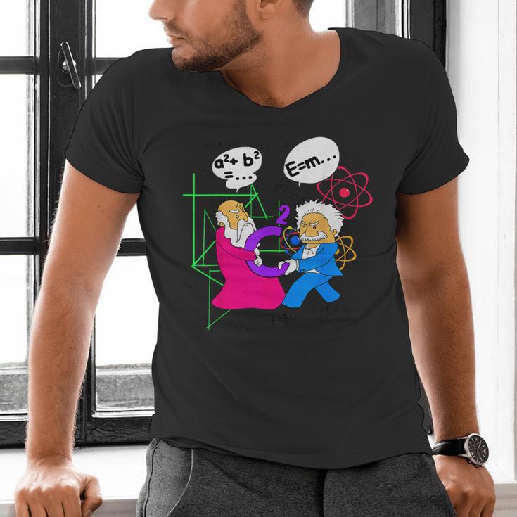 Nerdy Pythagoras Fighting Over C Squared Math Teacher Men's V-Neck T-Shirt, gift for family, gift for coworker Nerdy Pythagoras Fighting Over C Squared Math Teacher Men's V-Neck T-Shirt, gift for family, gift for coworker