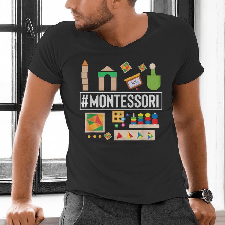 Novelty Montessori Studying Learning Schooling Teacher Love For Men Women Men's V-Neck T-Shirt, gift for family, gift for coworker