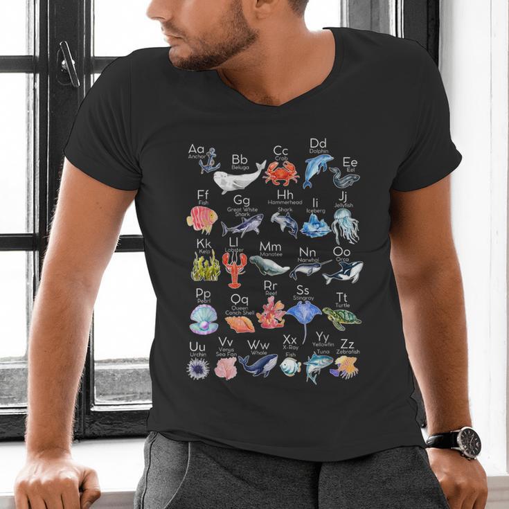 Ocean Animals Alphabet Cute Sea Life ABC Marine Kids Teacher Men's V-Neck T-Shirt, gift for family, gift for coworker Ocean Animals Alphabet Cute Sea Life ABC Marine Kids Teacher Men's V-Neck T-Shirt, gift for family, gift for coworker