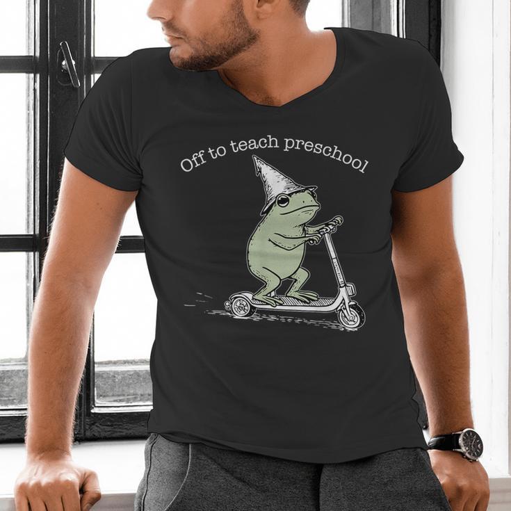 Off To Teach Preschool Pre-K Teacher Back To School Frog Men's V-Neck T-Shirt, gift for family, gift for coworker Off To Teach Preschool Pre-K Teacher Back To School Frog Men's V-Neck T-Shirt, gift for family, gift for coworker
