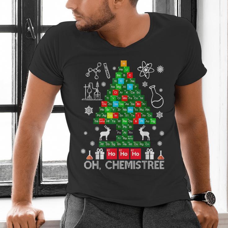 Oh Chemistree Scientist Chemical Christmas Xmas Teacher Men's V-Neck T-Shirt, gift for family, gift for coworker
