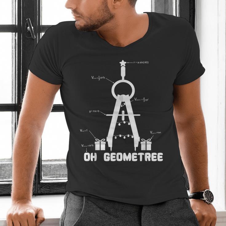 Oh Geometree Math Teacher Geometry Christmas Tree For Men Women Kids Men's V-Neck T-Shirt, gift for family, gift for coworker